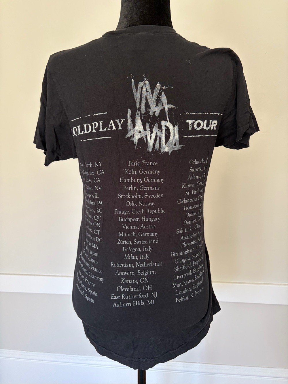 Vintage Coldplay 2008 Viva La Vida Tour Concert Tee Revolutionary Print Size S - Picture 3 of 11